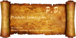 Puskás Domicián névjegykártya
